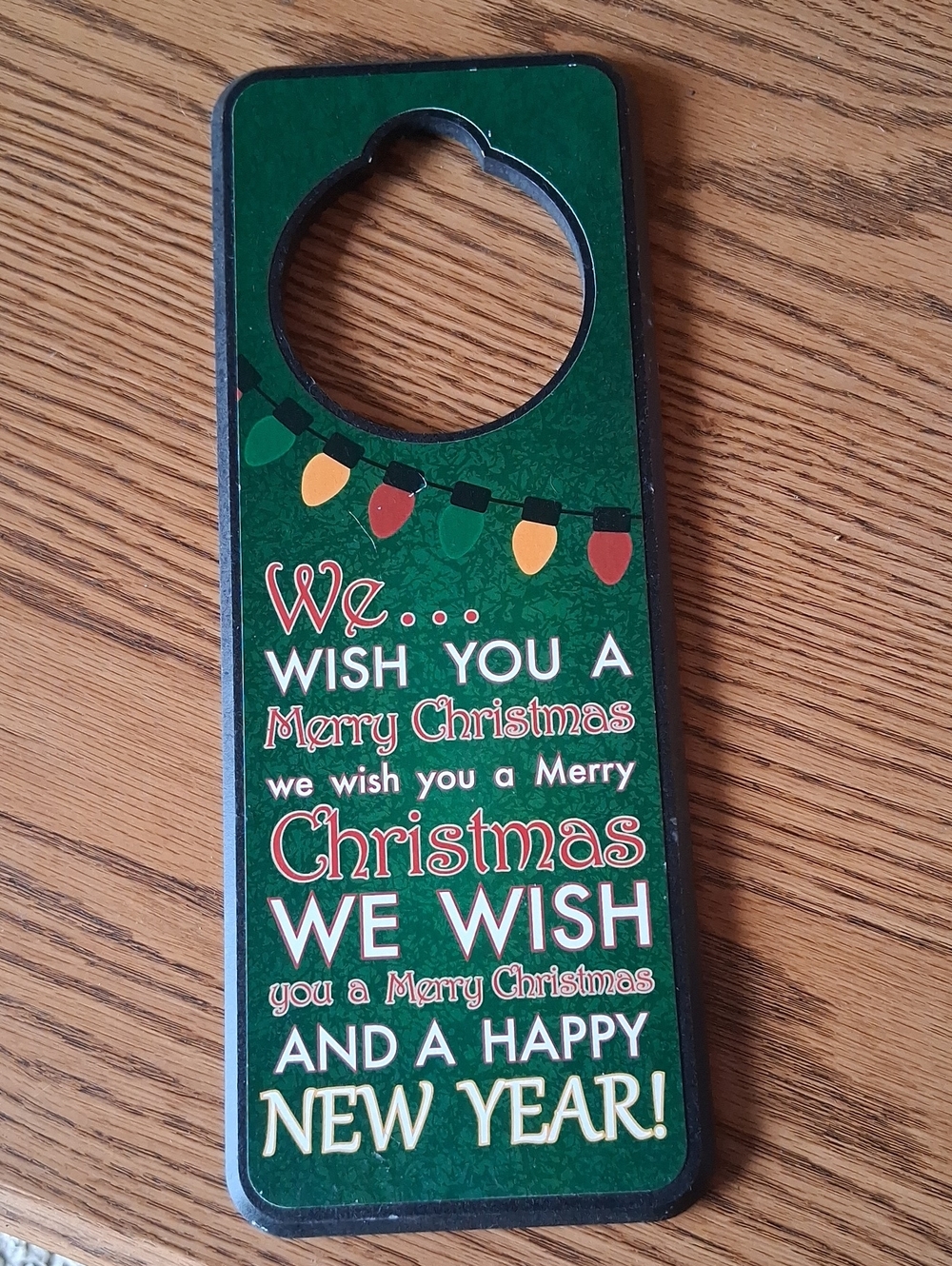 Green Holiday Door Hanger - 'We Wish You a Merry Christmas'